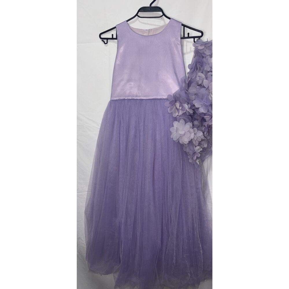 Junona Girls Floral Appliqué Tulle Maxi Designer 2 Piece Dress Size 9-10 Years - Picture 8 of 15